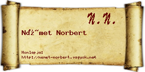 Német Norbert névjegykártya